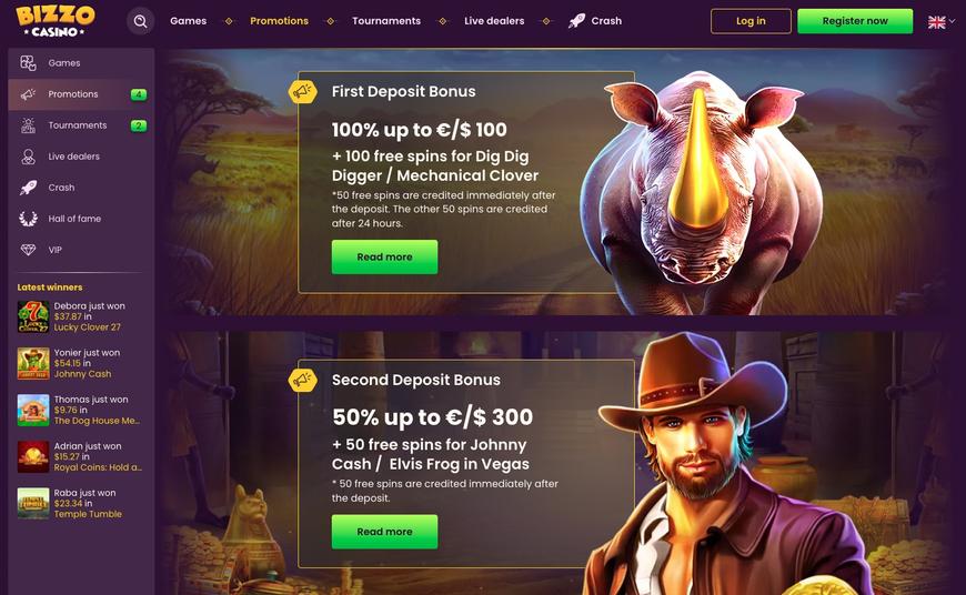 Bizzo Casino Welcome Bonus