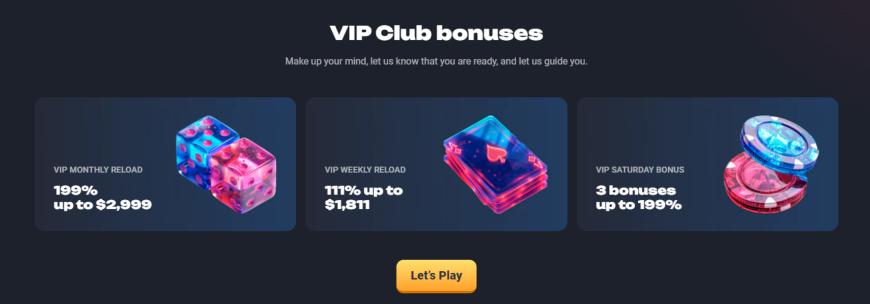 Vip Club bonuses